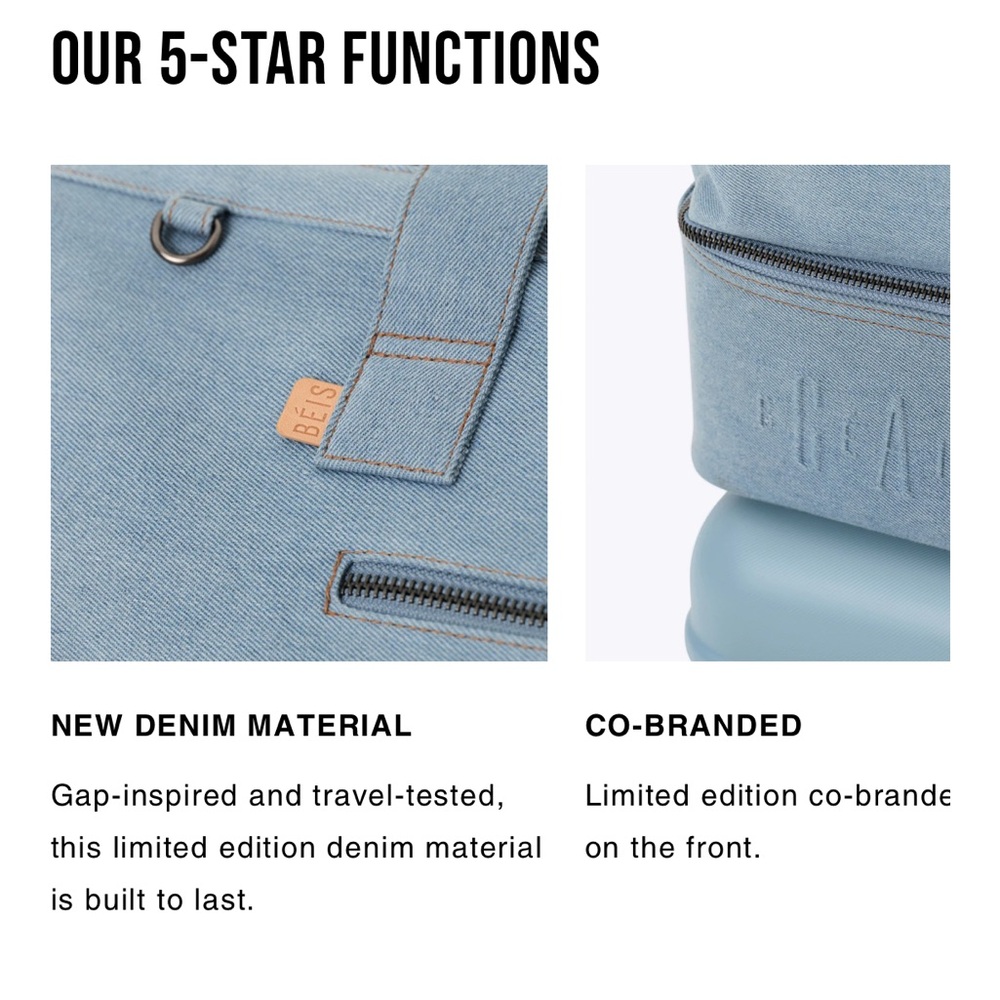 Gap x Beis Denim Weekender Bag - Picture 5 of 8